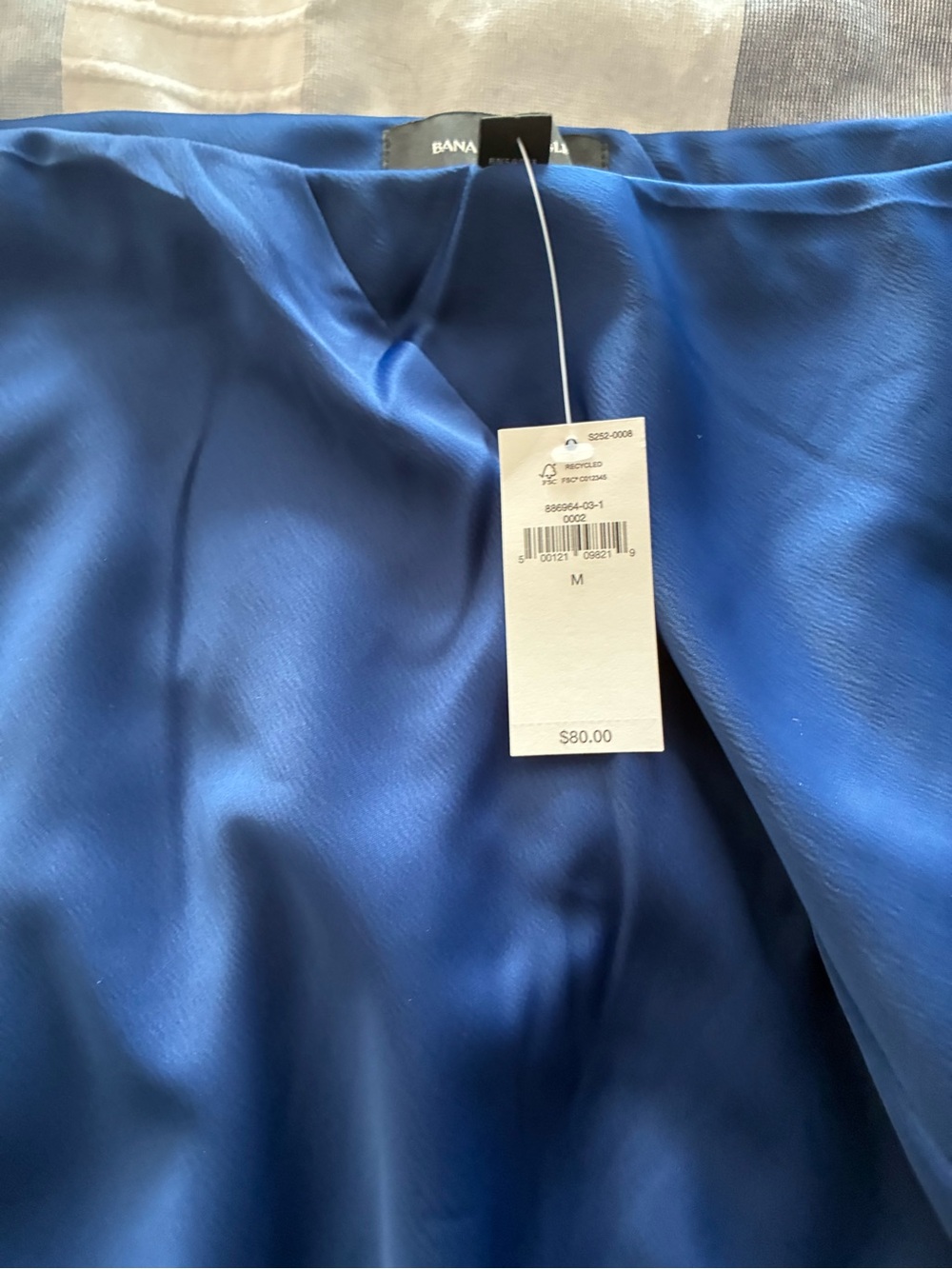 Banana Republic Blue Satin A-Line Midi Skirt - Picture 4 of 6